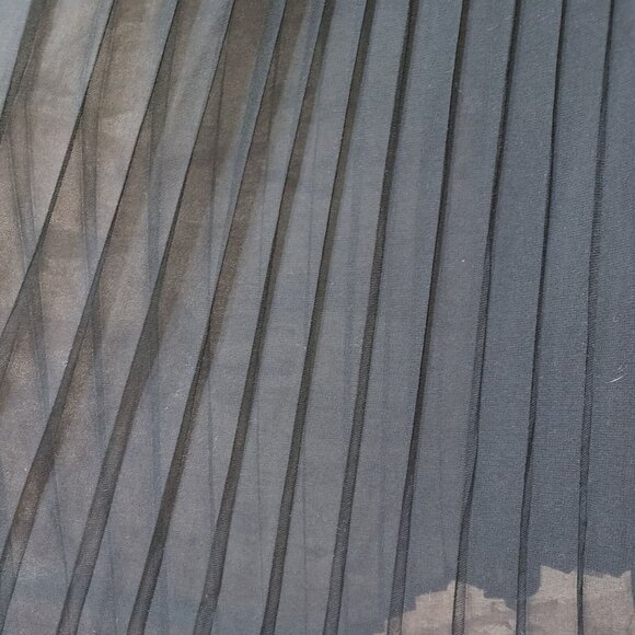 Coldwater Creek Sheer Pleated Chiffon Topper 2X Black Flowy Whimsigoth Dressy - Picture 2 of 6